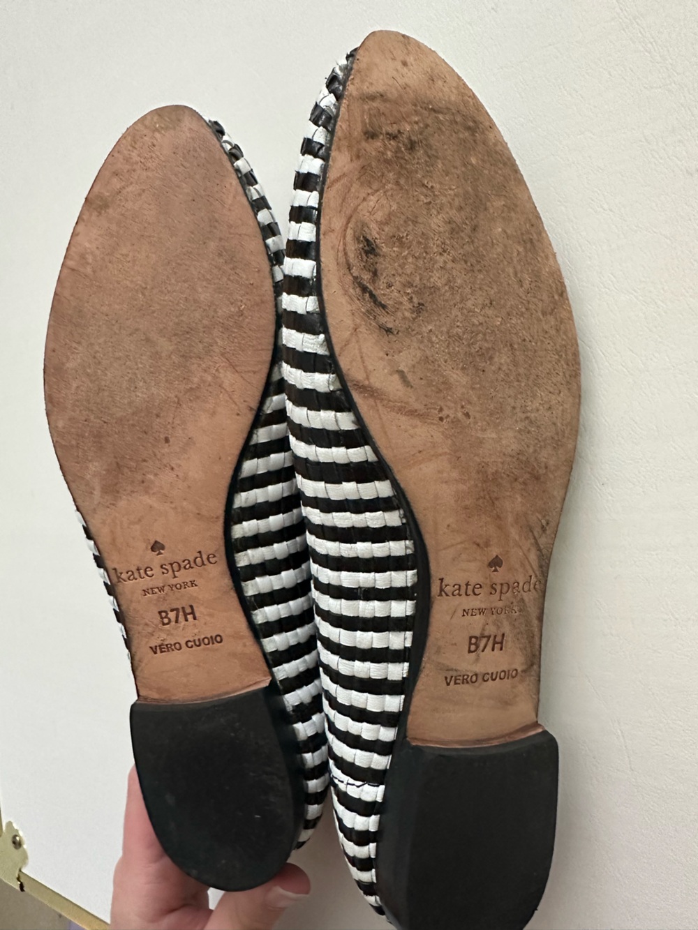 Kate Spade Black and White Woven Loafers - Picture 2 of 2